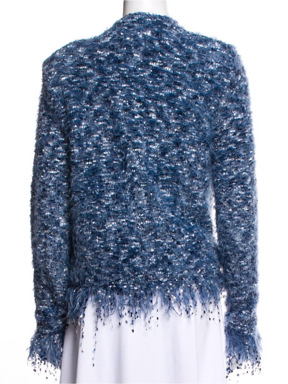 L'Agence Azure Blue Fuzzy Cardigan - Picture 10 of 11